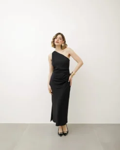 Abito midi monospalla – 23366slc