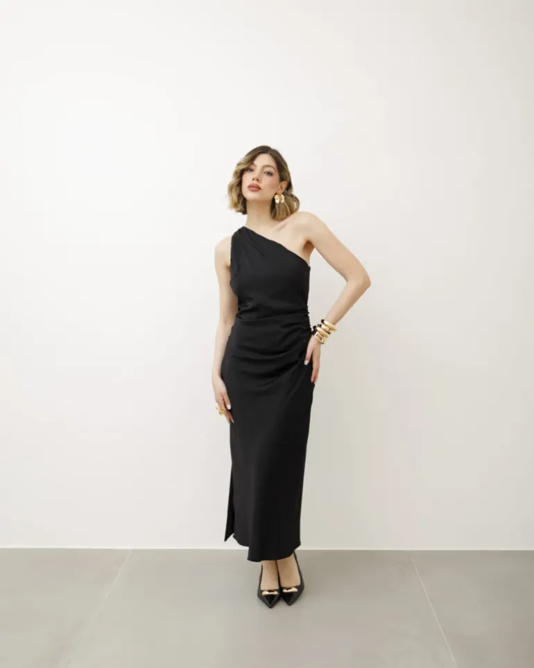 Abito midi monospalla – 23366slc