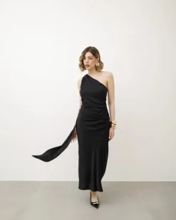 Abito midi monospalla – 23366slc