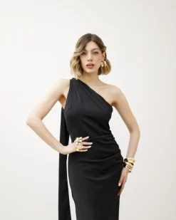 Abito midi monospalla – 23366slc