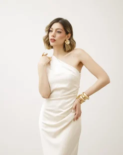 Abito midi monospalla – 23366slc