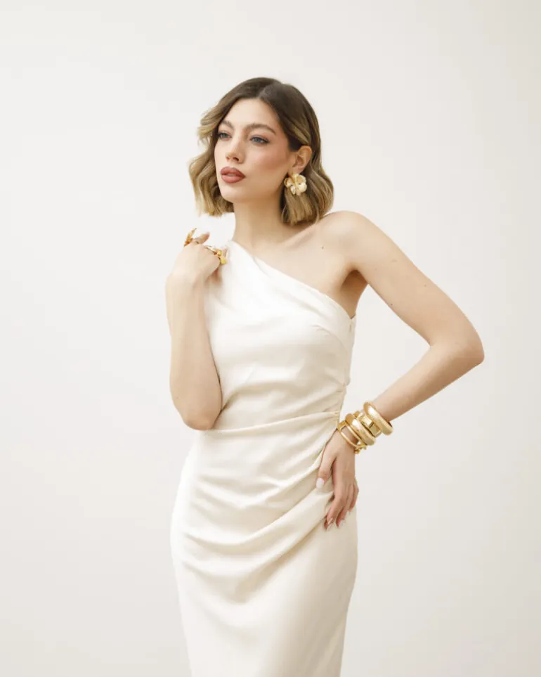 Abito midi monospalla – 23366slc