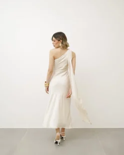 Abito midi monospalla – 23366slc