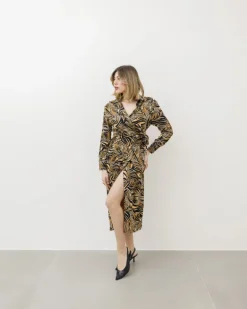 Abito midi stampato animalier – F02