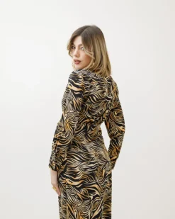 Abito midi stampato animalier – F02