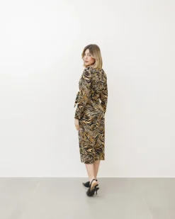 Abito midi stampato animalier – F02