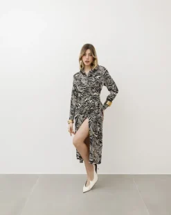 Abito midi stampato animalier – F02