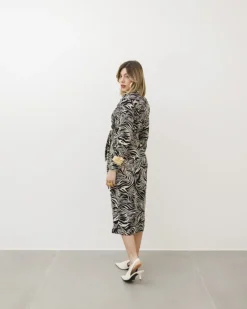 Abito midi stampato animalier – F02