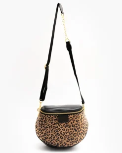 Baby ISABELLA borsa in pelle nera ANIMALIER – LOVING BAGS