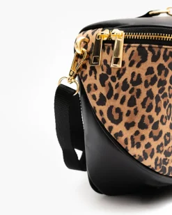 Baby ISABELLA borsa in pelle nera ANIMALIER – LOVING BAGS