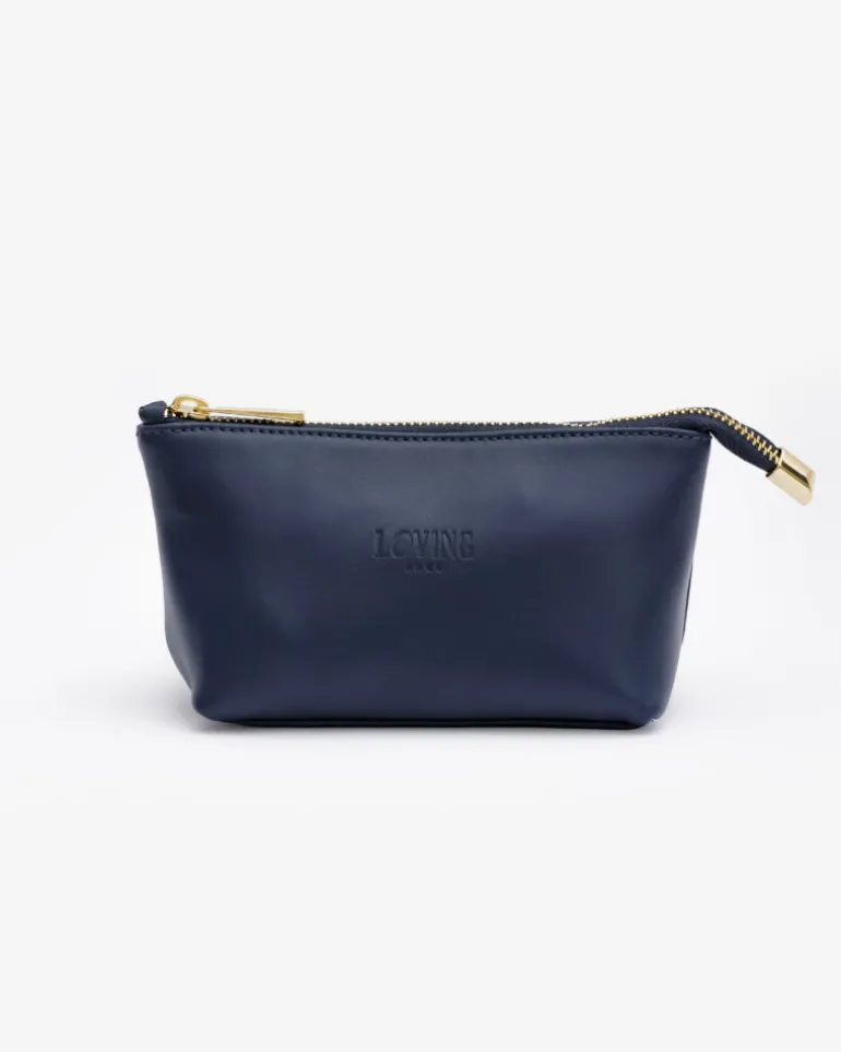 Beauty case in pelle NOAH – BLU NAVY