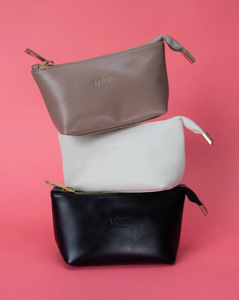 Beauty case in pelle NOAH – latte