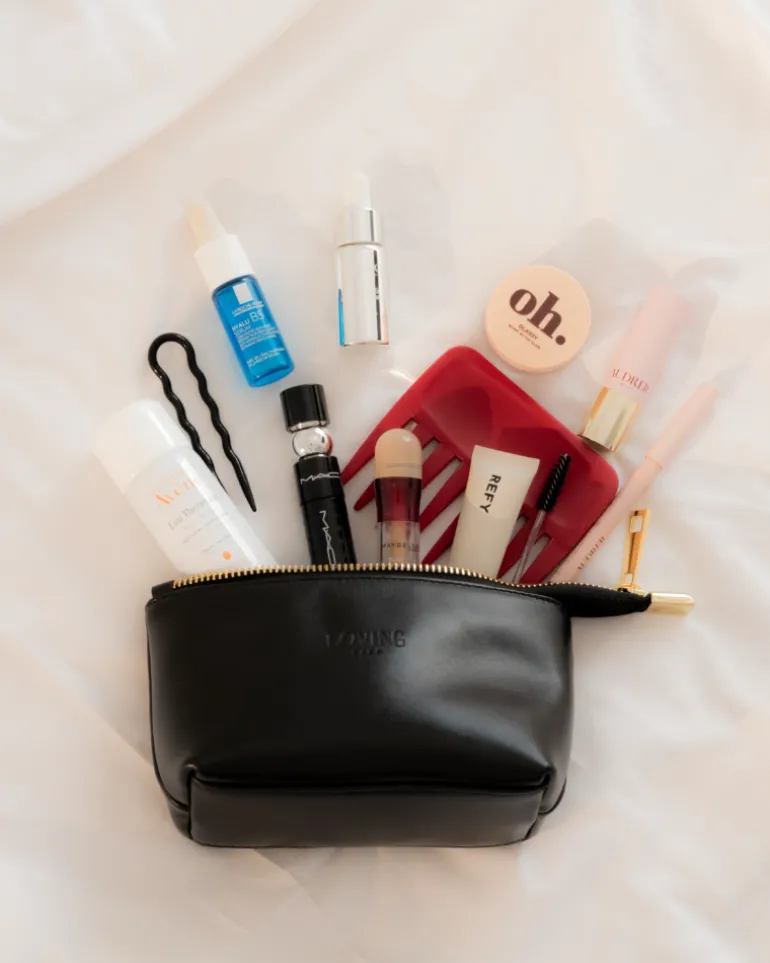 Beauty case in pelle NOAH – nero