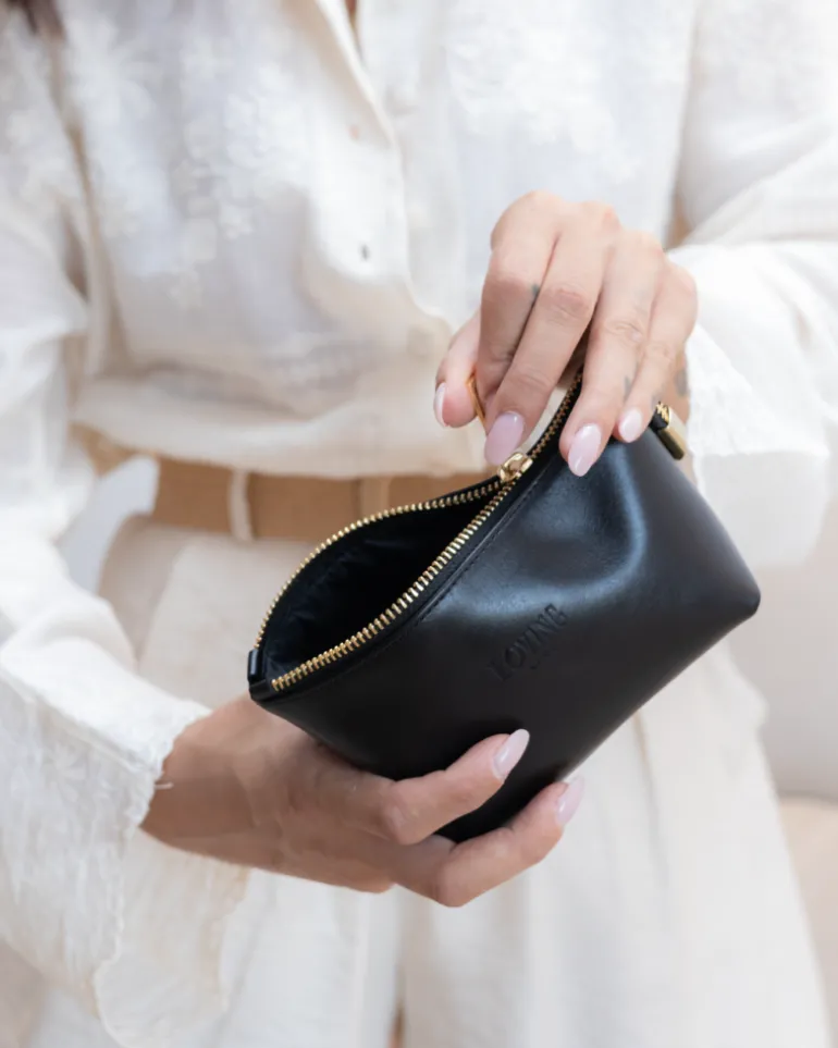 Beauty case in pelle NOAH – nero