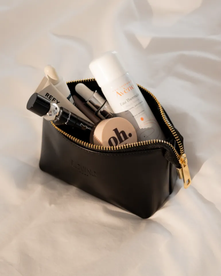 Beauty case in pelle NOAH – nero