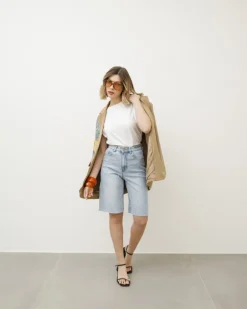 Bermuda in denim blu chiaro – 8503