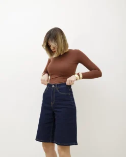 Bermuda in denim blu marino – L1182