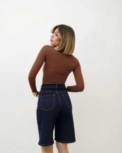 Bermuda in denim blu marino – L1182