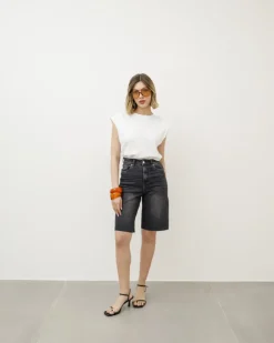 Bermuda in denim nero carbone – 8593