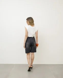 Bermuda in denim nero carbone – 8593