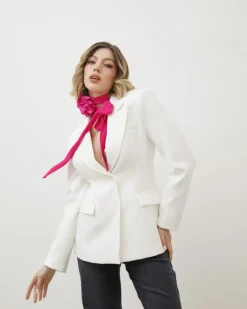 Blazer avvitato con baschina BIANCO – V2597slc