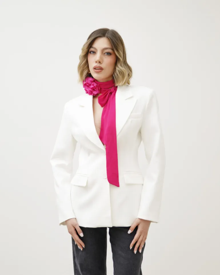 Blazer avvitato con baschina BIANCO – V2597slc