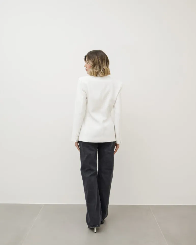 Blazer avvitato con baschina BIANCO – V2597slc