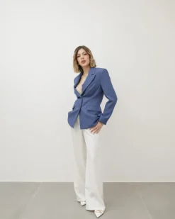 Blazer avvitato con baschina DENIM – V2597 slc