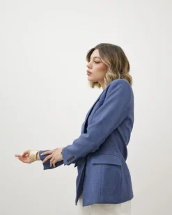 Blazer avvitato con baschina DENIM – V2597 slc