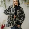Blazer cappotto animalier in lana – V5237