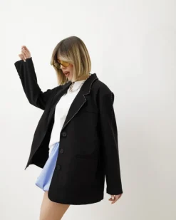 Blazer oversize con impunture – 5178