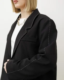 Blazer oversize con impunture – 5178