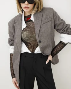 Blazer spigato in misto lana – 5176