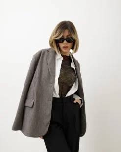 Blazer spigato in misto lana – 5176