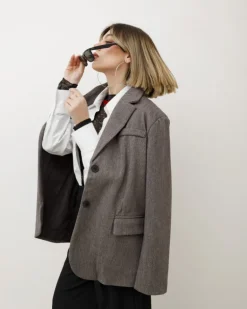 Blazer spigato in misto lana – 5176