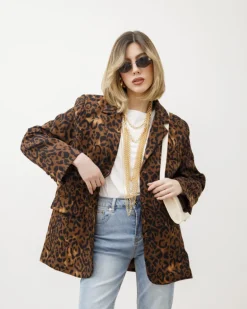 Blazer strutturato animalier – V5938