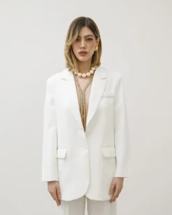 Blazer strutturato monopetto BIANCO – V6968slc