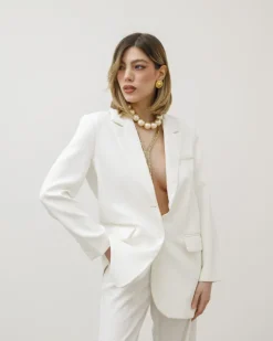 Blazer strutturato monopetto BIANCO – V6968slc