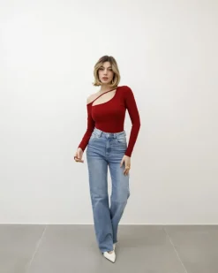 Body in cotone con apertura – H7391