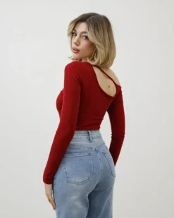 Body in cotone con apertura – H7391