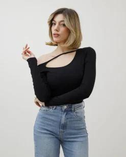 Body in cotone con apertura – H7391