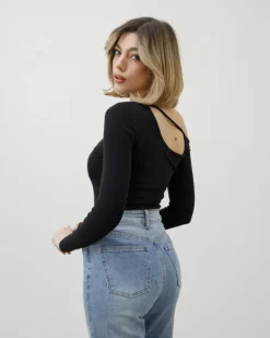 Body in cotone con apertura – H7391