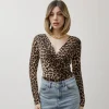 Body in lycra animalier con scollo morbido – 1016