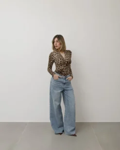 Body in lycra con nodo animalier – 1180