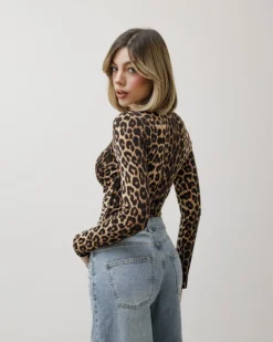 Body in lycra con nodo animalier – 1180