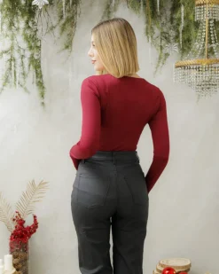 Body in lycra con scollo quadrato – 15343
