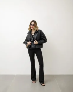 Bomber in simil-pelle con tasche – CV2179