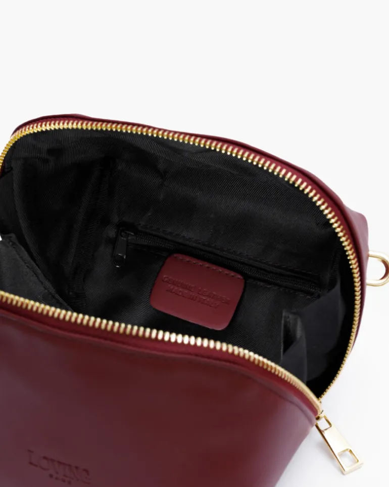 Borsa in pelle ALMA bordeaux – LOVING BAGS