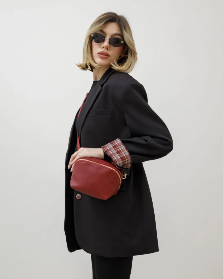 Borsa in pelle ALMA bordeaux – LOVING BAGS