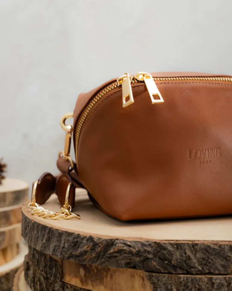 Borsa in pelle ALMA cuoio – LOVING BAGS